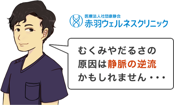 むくみやだるさの原因は静脈の逆流かもしれません